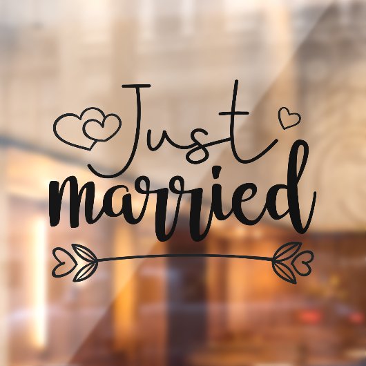 たった今結婚しましたエレガントス結婚クリプト ウィンドウサイン (シート2)