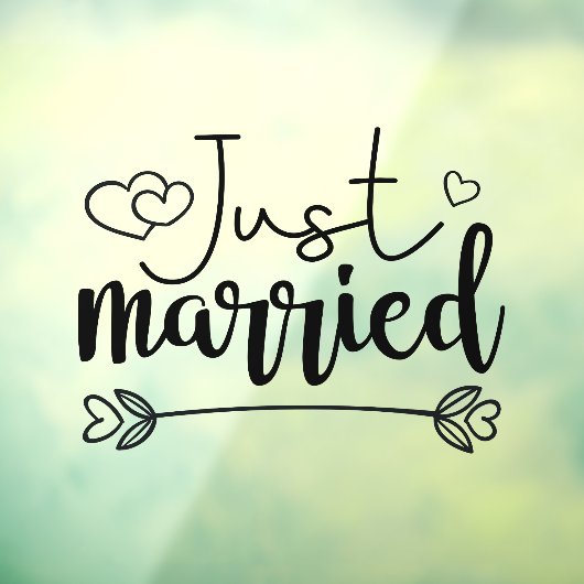 たった今結婚しましたエレガントス結婚クリプト ウィンドウサイン (シート3)