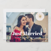 たった今結婚しましたエレガントス結婚トのカスタム写真 案内状 (正面)