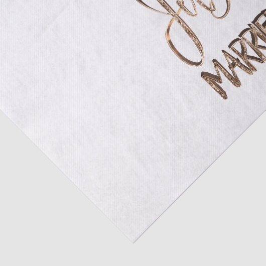 たった今結婚しましたエレガントタイポグラフィ結婚ギフト 薄葉紙 (詳細)