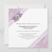たった今結婚しましたエレガントダスティピンクフローラ大理石 招待状 (裏面)