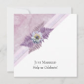 たった今結婚しましたエレガントダスティピンクフローラ大理石 招待状 (正面)