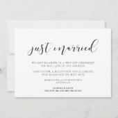 たった今結婚しましたエレガントデザイン 招待状 (正面)