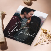 たった今結婚しましたエレガントハンド結婚レタリングの写真 案内状