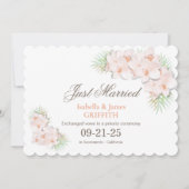 たった今結婚しましたエレガントピンクオーキッドフローラ結婚ズ 案内状 (正面)