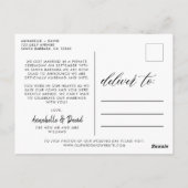 たった今結婚しましたエレガントフォト結婚ズ ポストカード (裏面)