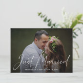 たった今結婚しましたエレガントフォト結婚ズ 案内状 (スタンド正面)