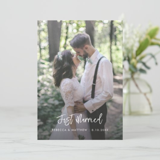 たった今結婚しましたエレガントフローラス結婚クリプトの写真 案内状 (スタンド正面)