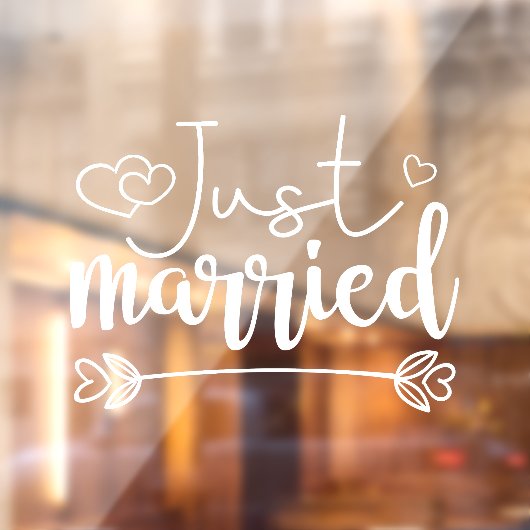 たった今結婚しましたエレガントホワイトスク結婚リプト ウィンドウサイン (シート2)