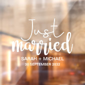 たった今結婚しましたエレガントホワイトス結婚クリプト車 ウィンドウサイン (シート2)