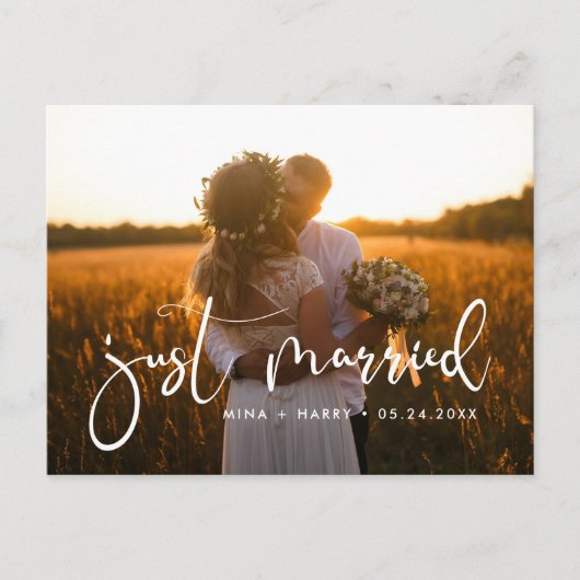たった今結婚しましたエレガントロマ結婚ティックの写真 ポストカード (正面)