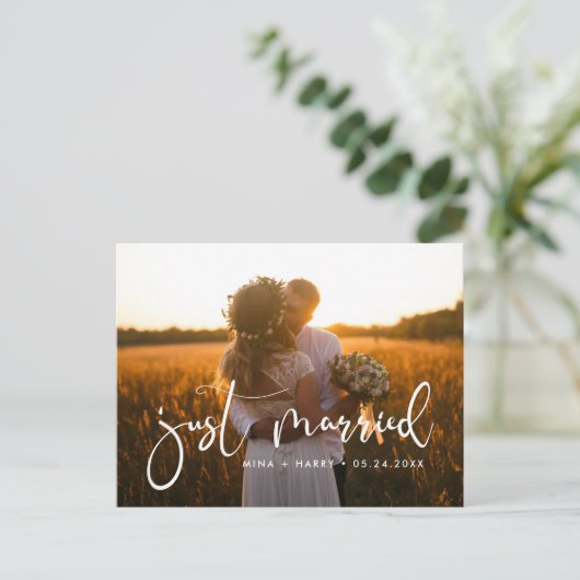 たった今結婚しましたエレガントロマ結婚ティックの写真 ポストカード (スタンド正面)