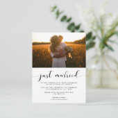 たった今結婚しましたエレガント写真の発表 ポストカード (スタンド正面)