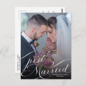 たった今結婚しましたエレガント写真結婚の発表 ポストカード (正面/裏面)