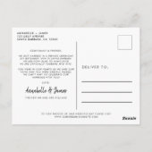 たった今結婚しましたエレガント写真結婚の発表 ポストカード (裏面)