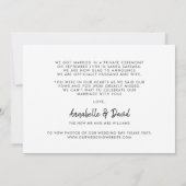 たった今結婚しましたエレガント写真結婚の発表 案内状 (裏面)