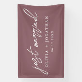 たった今結婚しましたエレガント書のスクリプ結婚ト 横断幕 (縦)