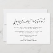 たった今結婚しましたエレガント書の発表 招待状 (正面)