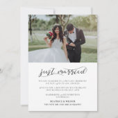 たった今結婚しましたエレガント書の発表 招待状 (正面)