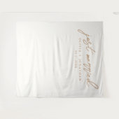 たった今結婚しましたエレガント書道結婚の背景 タペストリー (正面(横))