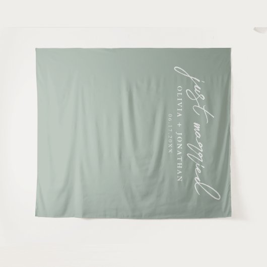たった今結婚しましたエレガント書道結婚の背景 タペストリー (正面(横))