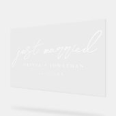 たった今結婚しましたエレガント書道結婚の アクリルサイン (傾斜)