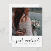 たった今結婚しましたエレガント発表の写真 ポストカード (正面/裏面)