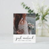 たった今結婚しましたエレガント発表の写真 ポストカード (スタンド正面)