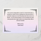 たった今結婚しましたエレガント発表写真カード 箔シーズンカード (裏面)