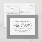 たった今結婚しましたエロペメントアルティメットグレーシックエレガント インビテーションポストカード (正面/裏面)