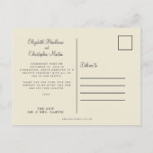 たった今結婚しましたエロペメント写真フローラエレガントバラ インビテーションポストカード (裏面)