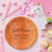 たった今結婚しましたオレンジアゲート ペーパープレート (パーティー)