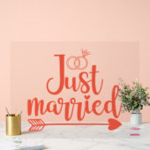 たった今結婚しましたオレンジ アクリルサイン (ウェディング)