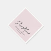 たった今結婚しましたカスタムの手が赤面の手に付いた結婚 スタンダードカクテルナプキン (角)