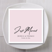 たった今結婚しましたカスタムの手が赤面の手に付いた結婚 スタンダードカクテルナプキン