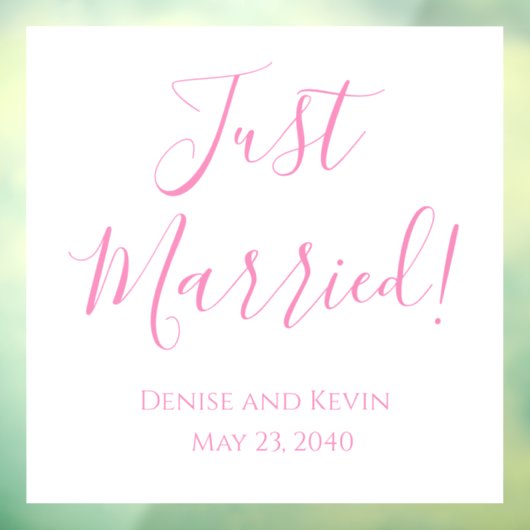 たった今結婚しましたカスタムウェディングウィンドウラックスハネムーン ウィンドウサイン (シート3)