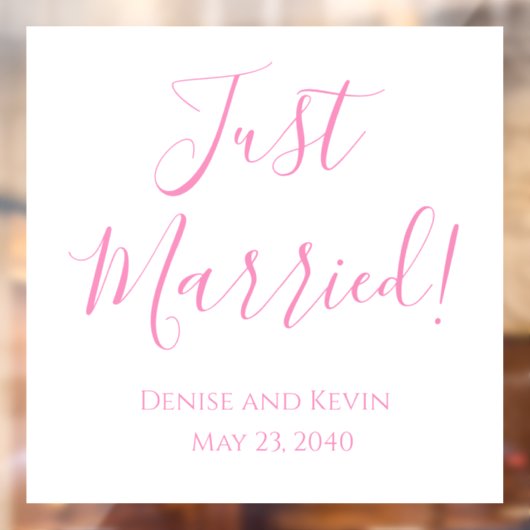 たった今結婚しましたカスタムウェディングウィンドウラックスハネムーン ウィンドウサイン (シート2)