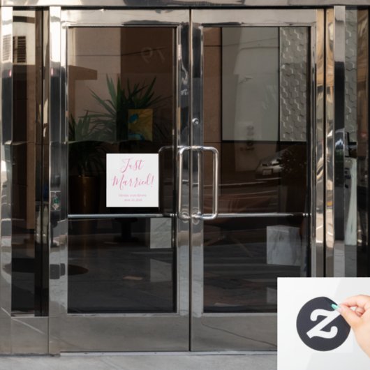 たった今結婚しましたカスタムウェディングウィンドウラックスハネムーン ウィンドウサイン (オフィスドア)