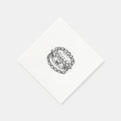 たった今結婚しましたカスタムナプキン – ヴィンテージケーキ スタンダードカクテルナプキン (角)