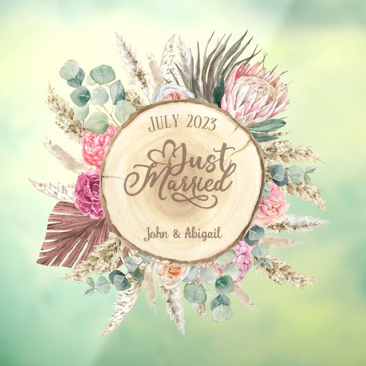 たった今結婚しましたカスタムボホ ウィンドウサイン (シート3)