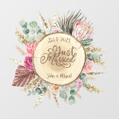 たった今結婚しましたカスタムボホ ウィンドウサイン (シート)