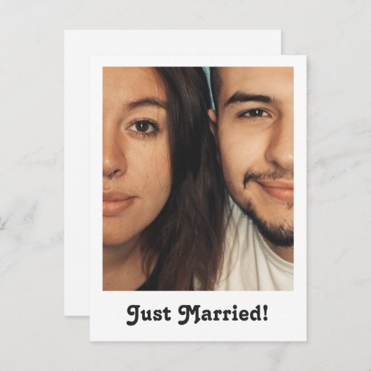 たった今結婚しましたカスタムメッセージWe Eloped Photo 案内ポストカード (正面/裏面)
