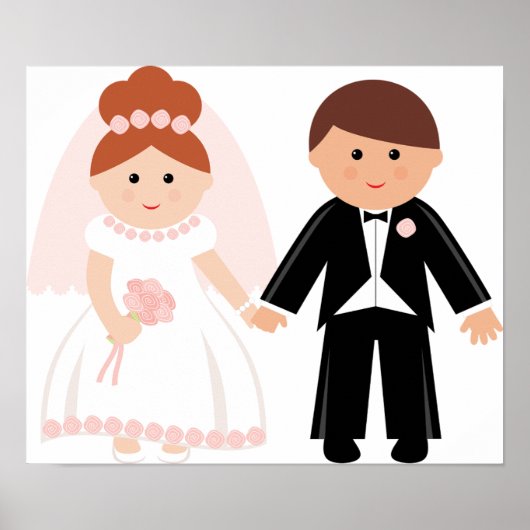 たった今結婚しましたカップルのポスター ポスター (正面)