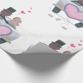 たった今結婚しましたカップルの運転オフ ラッピングペーパー