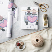 たった今結婚しましたカップルの運転オフ ラッピングペーパー