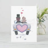 たった今結婚しましたカップルの運転オフ 招待状 (スタンド正面)