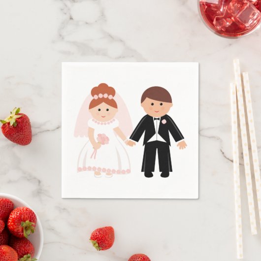 たった今結婚しましたカップル紙ナプキンス スタンダードカクテルナプキン (インサイチュ)