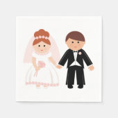 たった今結婚しましたカップル紙ナプキンス スタンダードカクテルナプキン (正面)