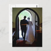 たった今結婚しましたカップル結婚教会の発表 ポストカード (正面/裏面)