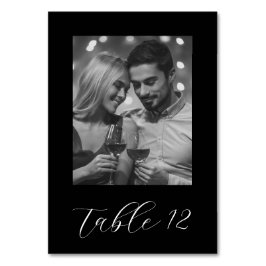 たった今結婚しましたカップル黒結婚写真 テーブルナンバー